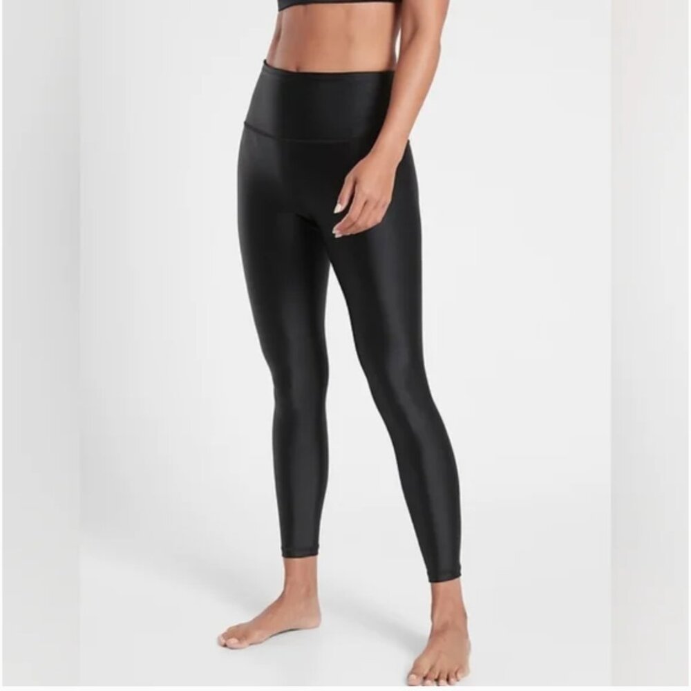 Athleta Elation Shine Tight Leggings Black Women's Large 985227